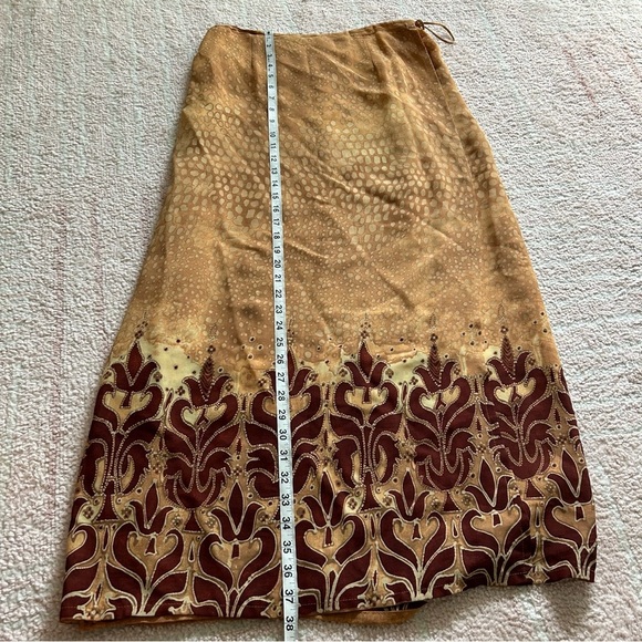 J Jill Faux Wrap Maxi Skirt Size 12 Moroccan Style Print Fall Autumn Holiday - Picture 8 of 12